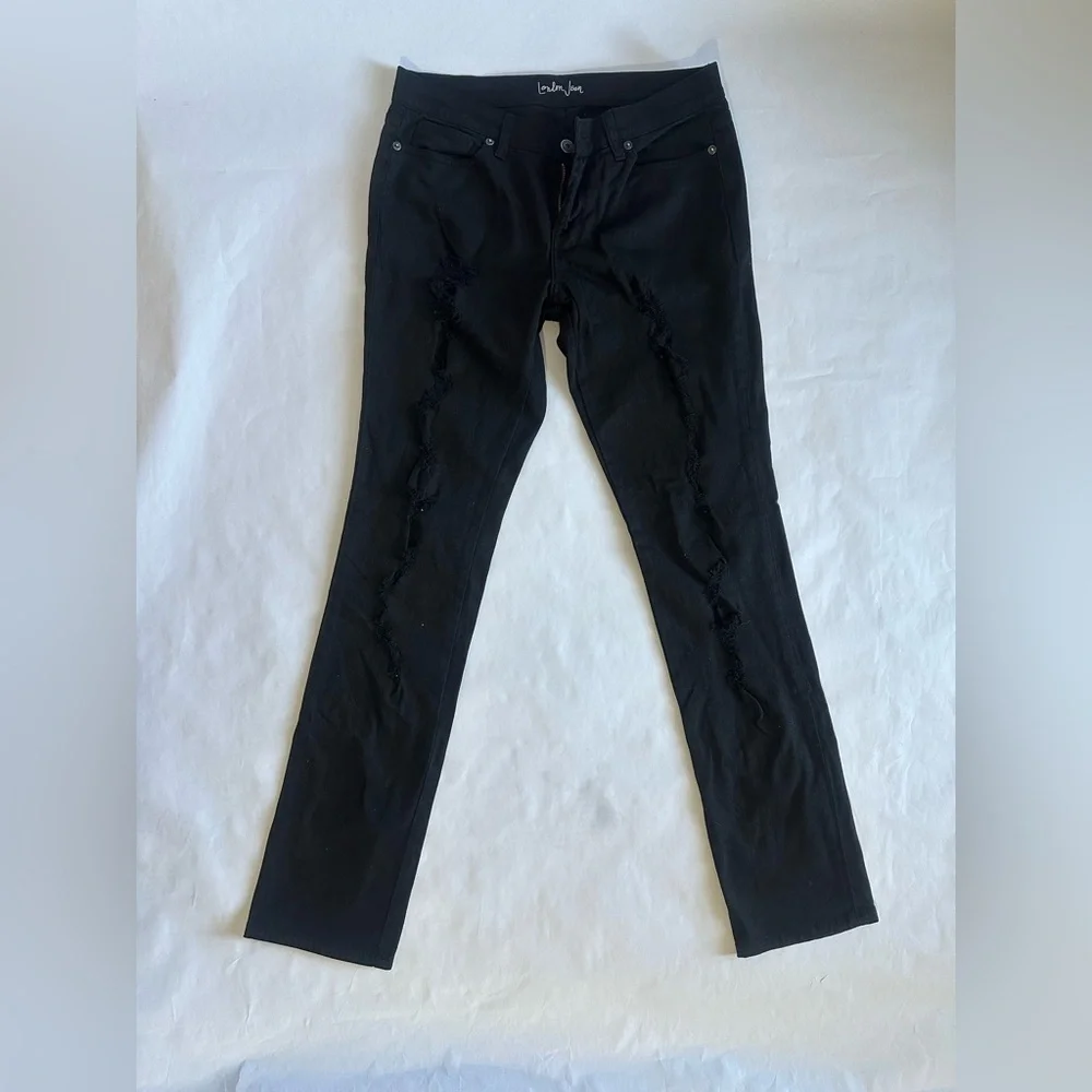 London Jean Women's Black Distressed Jeans